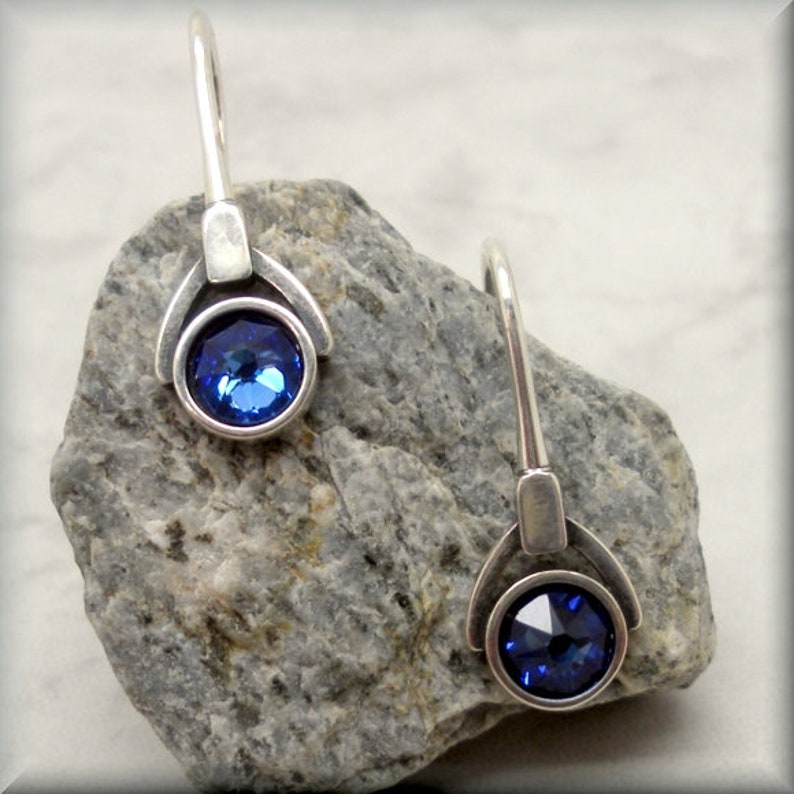 September Birthstone Earrings Sapphire Blue Faceted Crystal Etsy September birthstone earrings sapphire blue faceted crystal etsy