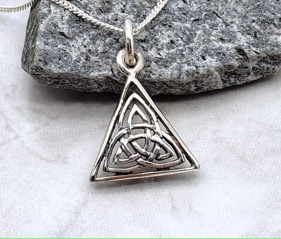 Triangle Triskele Necklace, Triskelion Jewelry, Triple