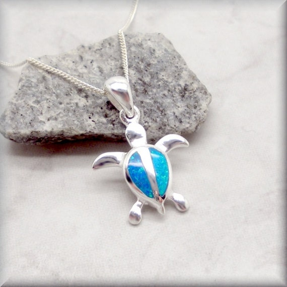 Blue opal 2024 turtle necklace