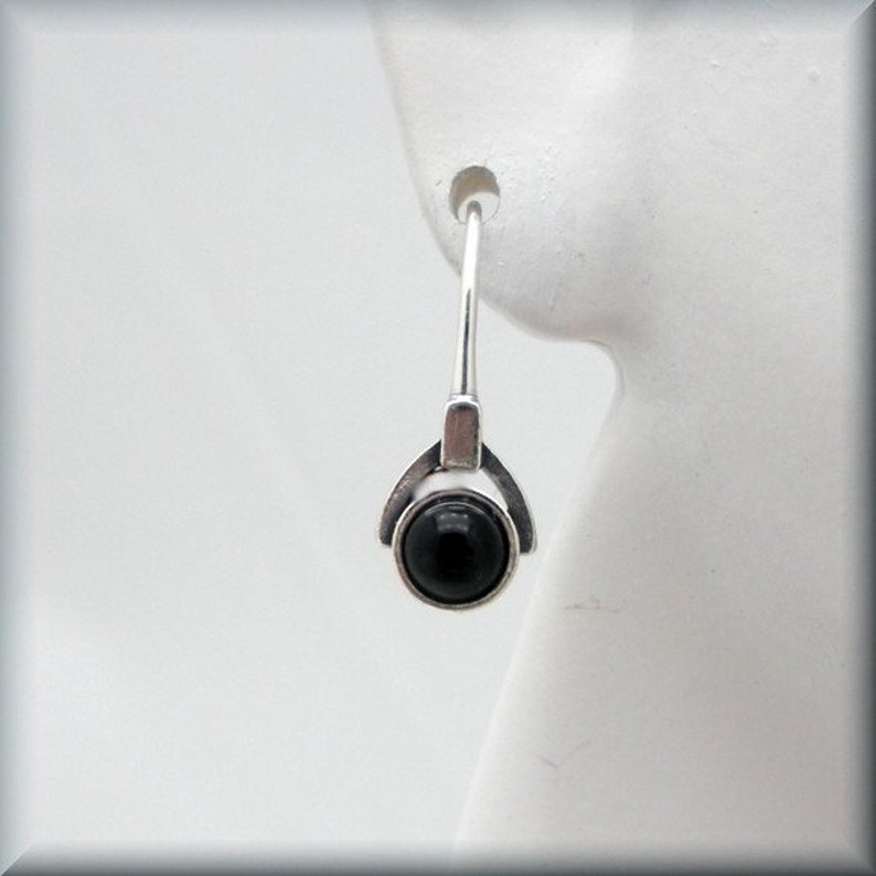 Black Onyx Earrings, Sterling Silver, Onyx Jewelry, Gemstone Earrings, Stone Jewelry, Dangle Earrings, Black Drop Earrings, Fashion image 6