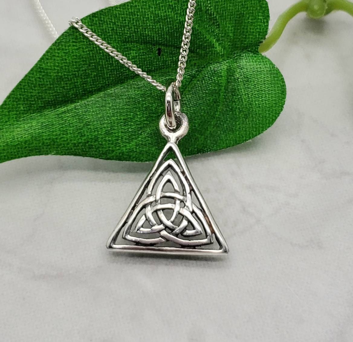 Triangle Triskele Necklace, Triskelion Jewelry, Triple