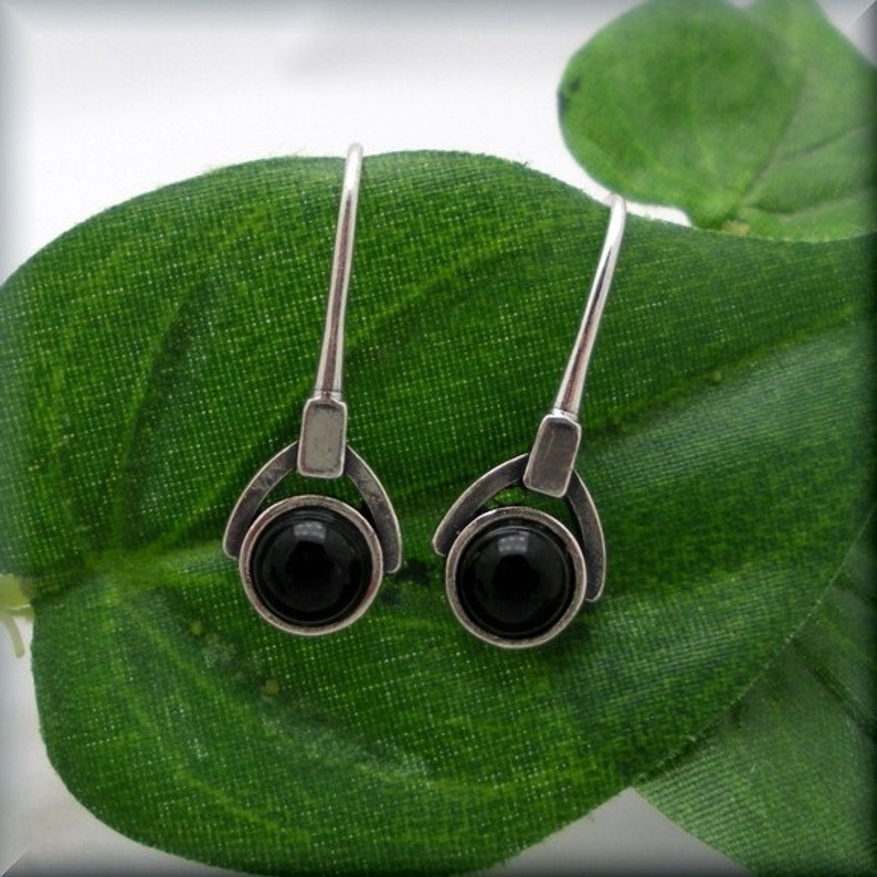 Black Onyx Earrings, Sterling Silver, Onyx Jewelry, Gemstone Earrings, Stone Jewelry, Dangle Earrings, Black Drop Earrings, Fashion image 5