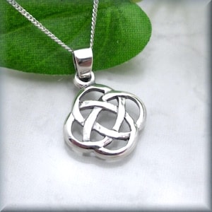 Irish Eternity Knot Necklace, Dara Knot, Celtic Necklace, Birthay Gift for Her, Celtic Jewelry, Irish Jewelry, Sterling Silver