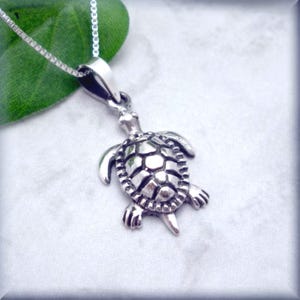Sea Turtle Necklace Ocean Necklace Beach Jewelry Sterling Silver Pendant Beach Jewelry Ocean Creature Animal Tortoise Wisdom