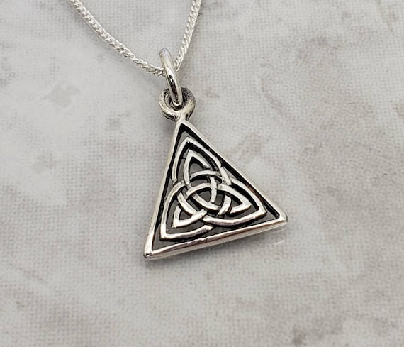 Triangle Triskele Necklace, Triskelion Jewelry, Triple