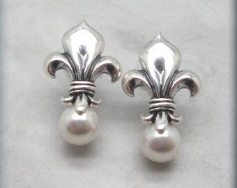 Argent Sterling Fleur de Lys FLOWER Bead F/European Charm Bracelets Argent Sterling Fleur de Lys FLOWER Bead F/European Charm Bracelets