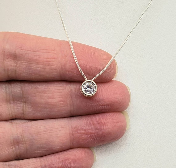 April Birthday Charm Clear Cubic Zirconia Sterling Silver April Birthday Charm Clear Cubic Zirconia Sterling Silver