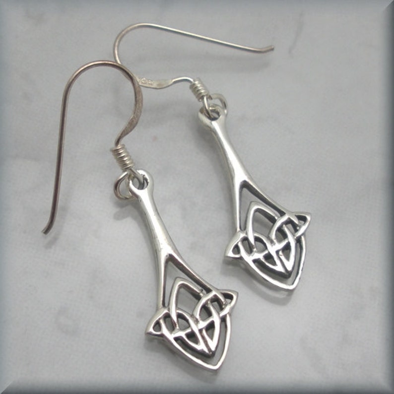 Celtic Knot Earrings Drop Earrings Irish Jewelry Sterling Etsy