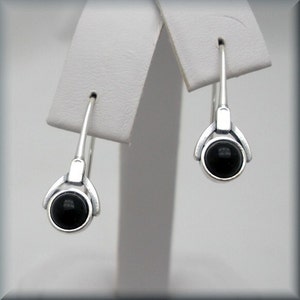 Black Onyx Earrings, Sterling Silver, Onyx Jewelry, Gemstone Earrings, Stone Jewelry, Dangle Earrings, Black Drop Earrings, Fashion image 2