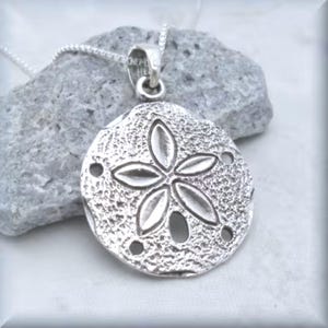 Silver Sand Dollar Necklace Sanddollar Pendant Sterling Silver Beach Necklace Beach Jewelry Ocean Necklace