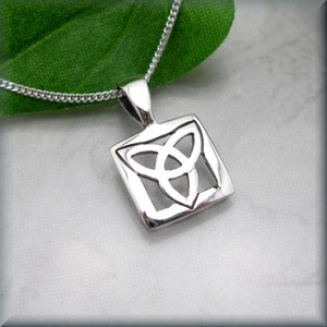 Small Trinity Knot Necklace, Celtic Triquetra, Irish Jewelry, Sterling Silver Pendant, Gift for Her