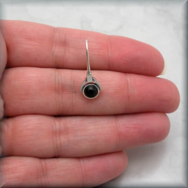 Black Onyx Earrings, Sterling Silver, Onyx Jewelry, Gemstone Earrings, Stone Jewelry, Dangle Earrings, Black Drop Earrings, Fashion image 4