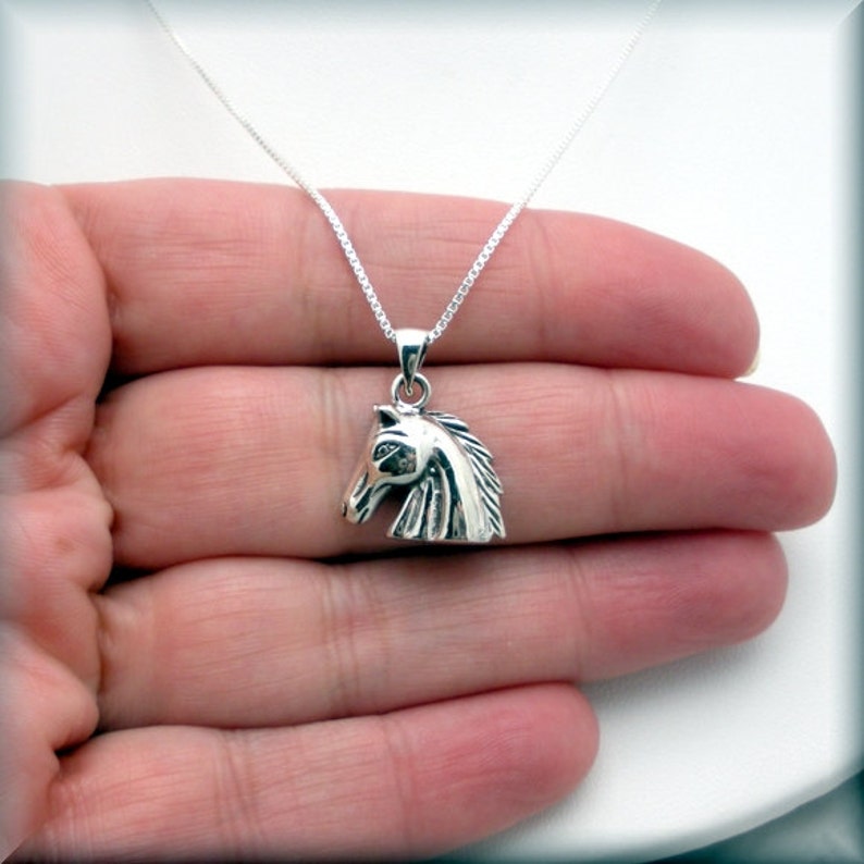 Horse Necklace Horse Head Pendant Equestrian Jewelry Etsy