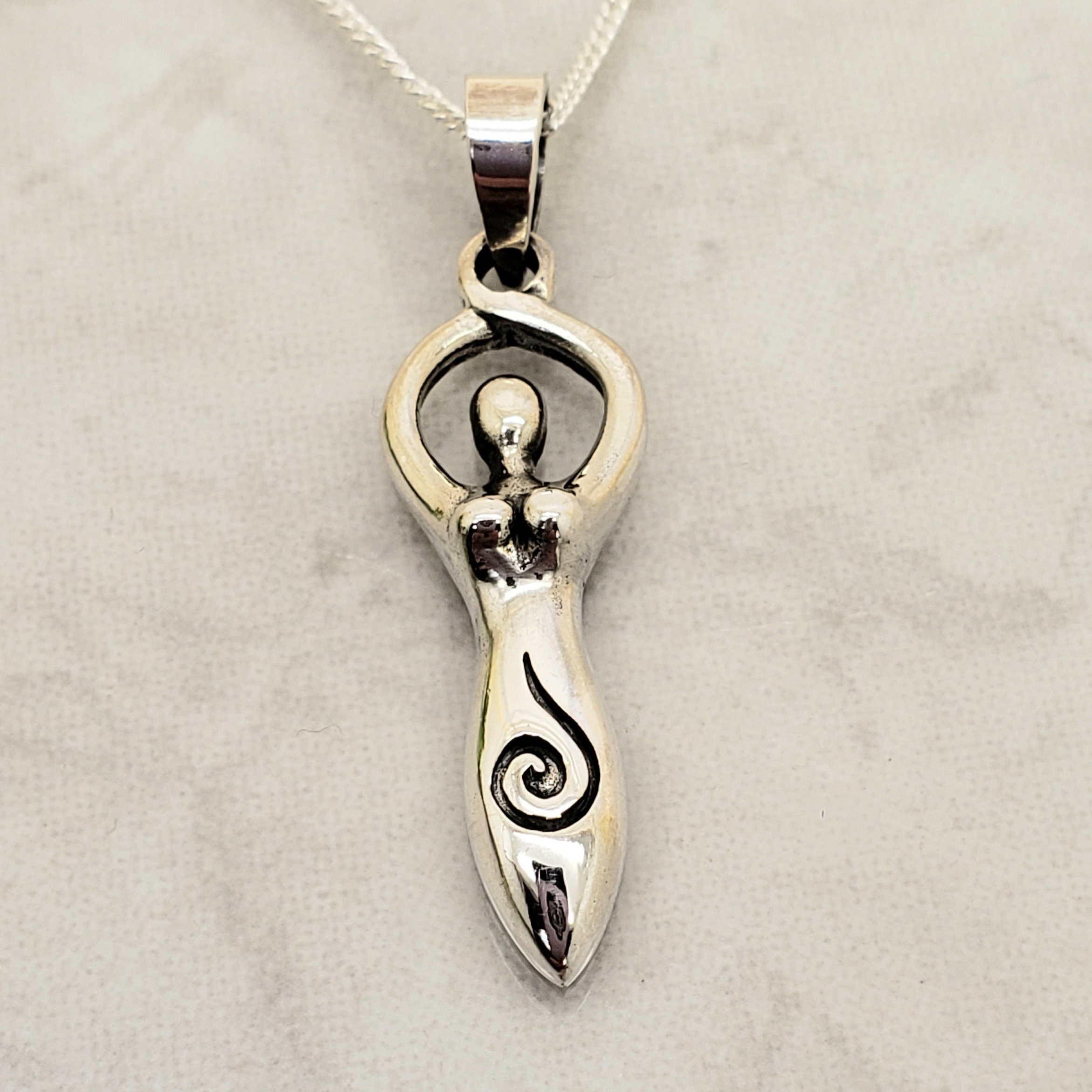 Israeli Gold Silver Flowing Spiral Pendant Necklace – Sheva
