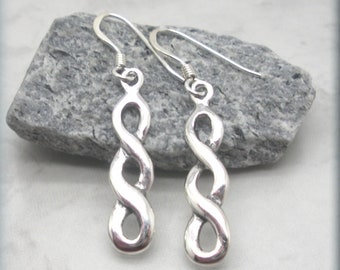 Celtic Sailor Knot Earrings, 925 Sterling Silver, Infinity Earrings, Silver Knot Jewelry, Irish Earrings, Knotwork, Simple, Lightweight