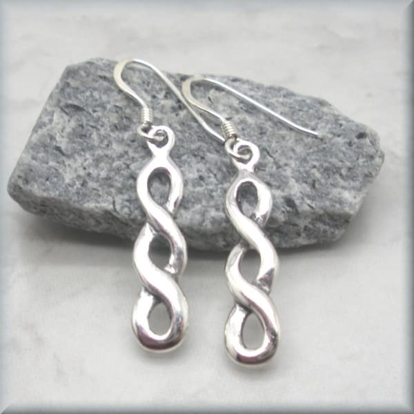 Celtic Sailor Knot Earrings, 925 Sterling Silver, Infinity Earrings, Silver Knot Jewelry, Irish Earrings, Knotwork, Simple, Lightweight