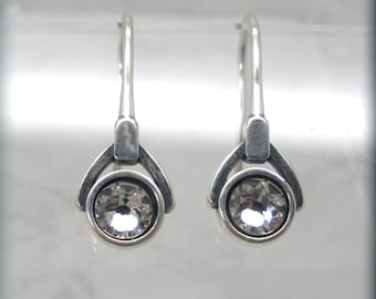 April Crystal Birthstone Earrings, Faux Diamond Faceted Crystal, 925 Sterling Silver, April Birthday Gift for Her, Valentines Day, Simple