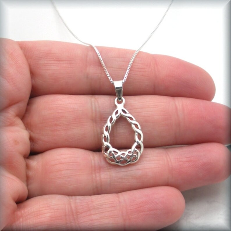 Teardrop Celtic Necklace Irish Knot Necklace Irish Jewelry Etsy