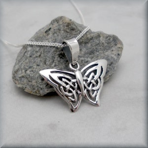 Butterfly Necklace, Sterling Silver, Celtic Necklace, Papillon Necklace, Everyday Jewelry, Irish Jewelry, Graduation Gift image 4