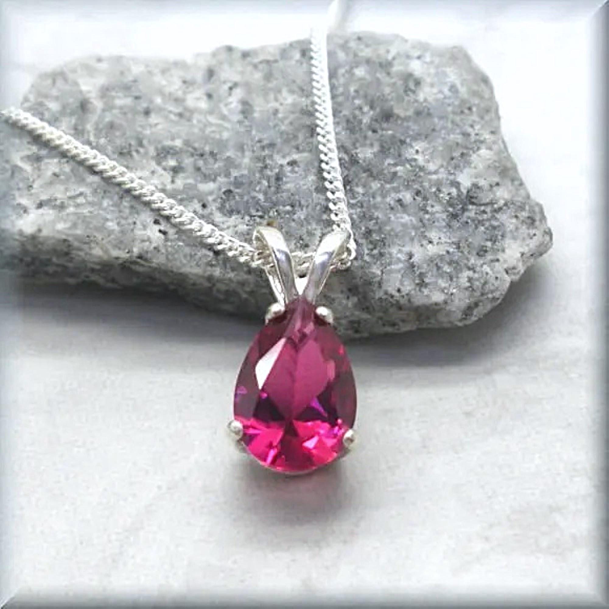 Silver Ruby Necklace - Etsy