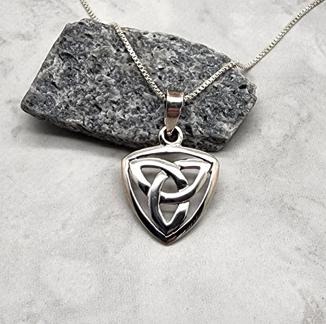 Silver Trinity Knot Necklace, Sterling Silver, Triquetra Jewelry