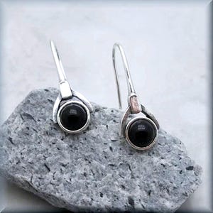 Black Onyx Earrings, Sterling Silver, Onyx Jewelry, Gemstone Earrings, Stone Jewelry, Dangle Earrings, Black Drop Earrings, Fashion