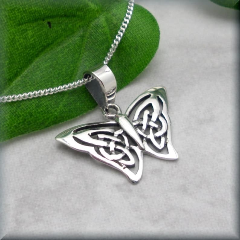 Butterfly Necklace, Sterling Silver, Celtic Necklace, Papillon Necklace,  Everyday Jewelry, Irish Jewelry, Graduation Gift 