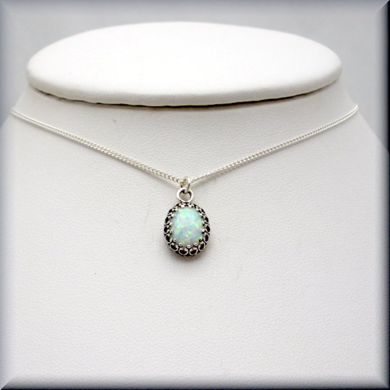 Opal Necklace Opal Jewelry October Birthstone Necklace Etsy