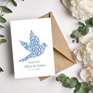 FAIRE-PART BAPTÊME / carte format A6 / enveloppe fournie / illustration / faire-part personnalisé / invitation baptême / annonce baptême