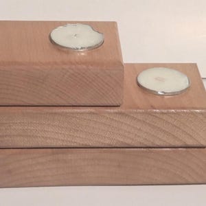 Hand made wooden tea light candle holder.
