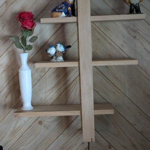 Sliding shelve wall decor, wall art, hand crafted, made of sycamore wood, veteran made,