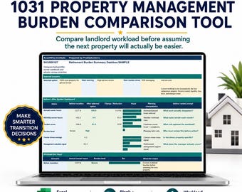 1031 Property Management Burden Comparison Tool Retiring Landlord Workload Scorecard Lower Management Rental Excel Spreadsheet Template 2026