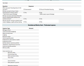 Clergy Tax Toolkit 2025: Housing Allowance & Deduction Guide (PDF, Excel)