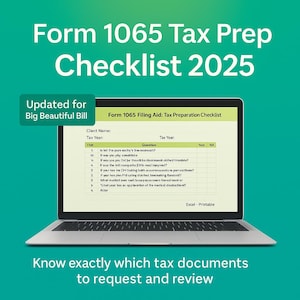 Tax Prep Checklist Tax Documents Checklist Form 1065 Partnership Tax Return Checklist Small Business Tax Checklist Tax Organizer Template