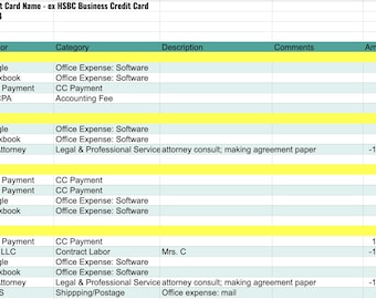 Rastreador de ingresos y gastos comerciales simple: conciliación de cuentas bancarias y tarjetas de crédito