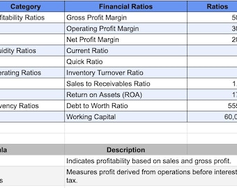 Financial Ratios Calculator Excel Template - Essential Tool for Business Analysis