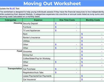 Moving Out Checklist: Comprehensive Budgeting Guide (PDF)