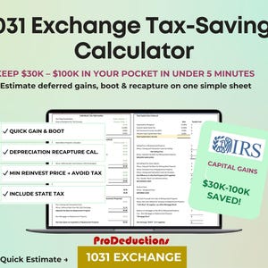 1031 Exchange Property Tax Calculator for Quick Capital Gains Estimates Depreciation Recapture and Boot Gain Calculation Reinvestment Purp