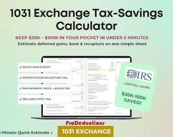 Buy 1031 Exchange Property Tax Calculator for Quick Capital Gains
