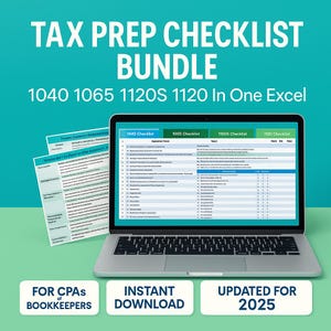 Small Business Tax Checklist Bundle Tax Prep Checklist For 1040 1065 1120S And 1120 Returns Excel Spreadsheet For CPAs EAs And Tax Preparers