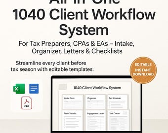 New Client Intake Form Accounting Templates Tax Practice Management Tools Tax Preparer Checklist Client Onboarding Template Conflict of Int
