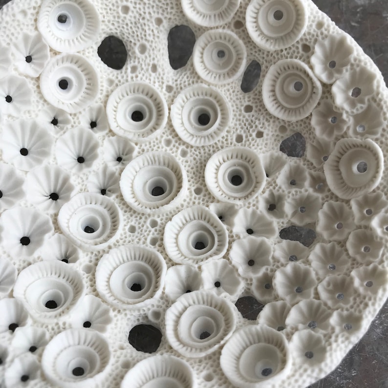 Pure white coral lace porcelain dish
