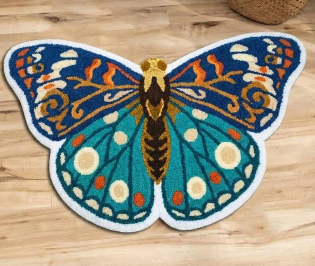 Hand-tufted Wool Butterfly Rug, Colorful Kids Area Rug - Etsy