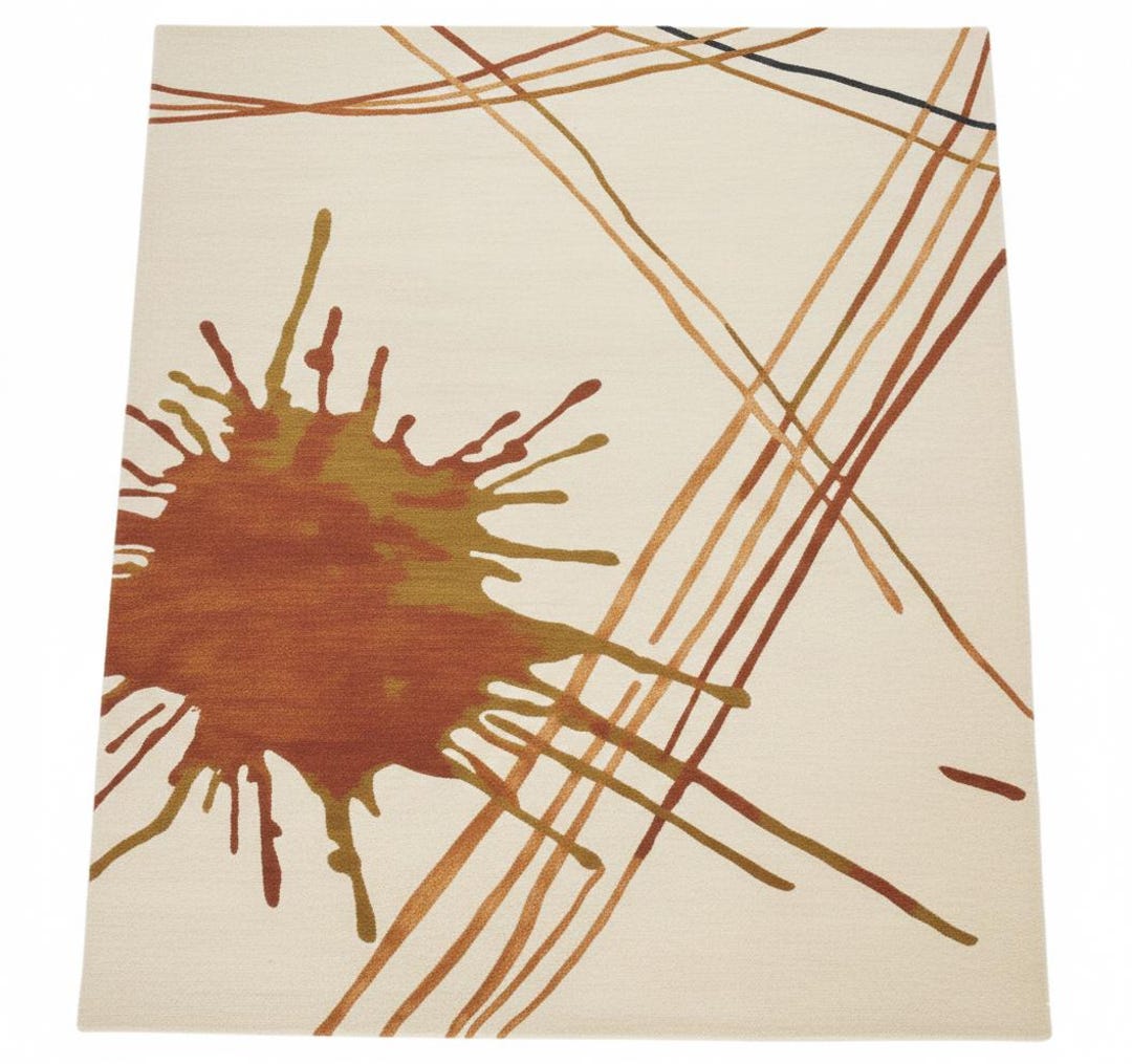 Orange Splat Rug Retro Mid Century Abstract Splatter Premium Rug for Living Room,dinning ...