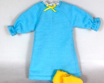 Blue Nightgown & Yellow Slippers - Doll Clothes - Kids Toys - Fits 9 Inch Dolls