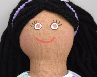 Girl Doll With Brown Skin - Handmade Toy - For Kids / Adults