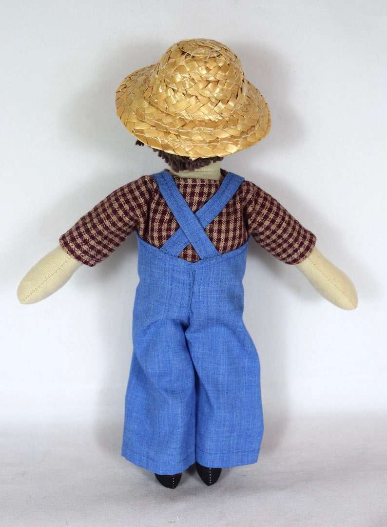 Boy Doll in Overalls & Straw Hat Toys for Kids / Adults Etsy