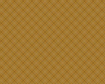 Bountiful Pumpkin Plaid Butterscotch Quilt Fabric by Sandy Gervais from Riley Blake Designs # C17863-BUTTERSCOTCH