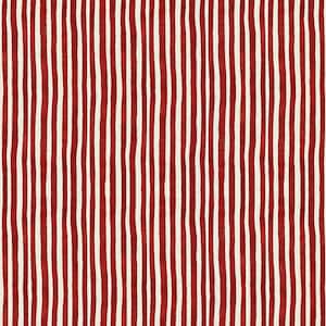 May include: A seamless pattern featuring vertical, wavy stripes. The stripes alternate between a deep red and a cream color, creating a textured, hand-drawn appearance. The design is suitable for various applications, such as fabric or wallpaper.