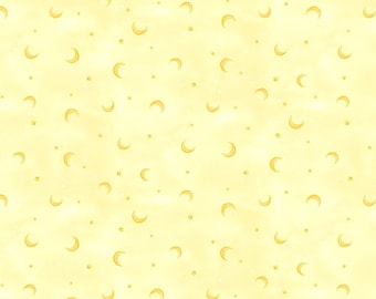 Tela Owl Always Love You Yellow Moons & Stars de TT Fabrics de Timeless Treasures # CD3243-YELLOW